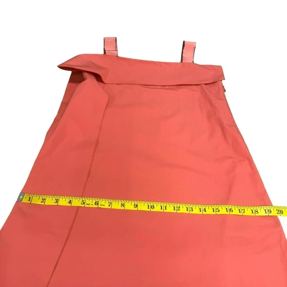 BOTTEGA VENETA Square Neck Dress Mini Size 40/S Orange Sleeveless Ruffled Italy - Picture 14 of 16